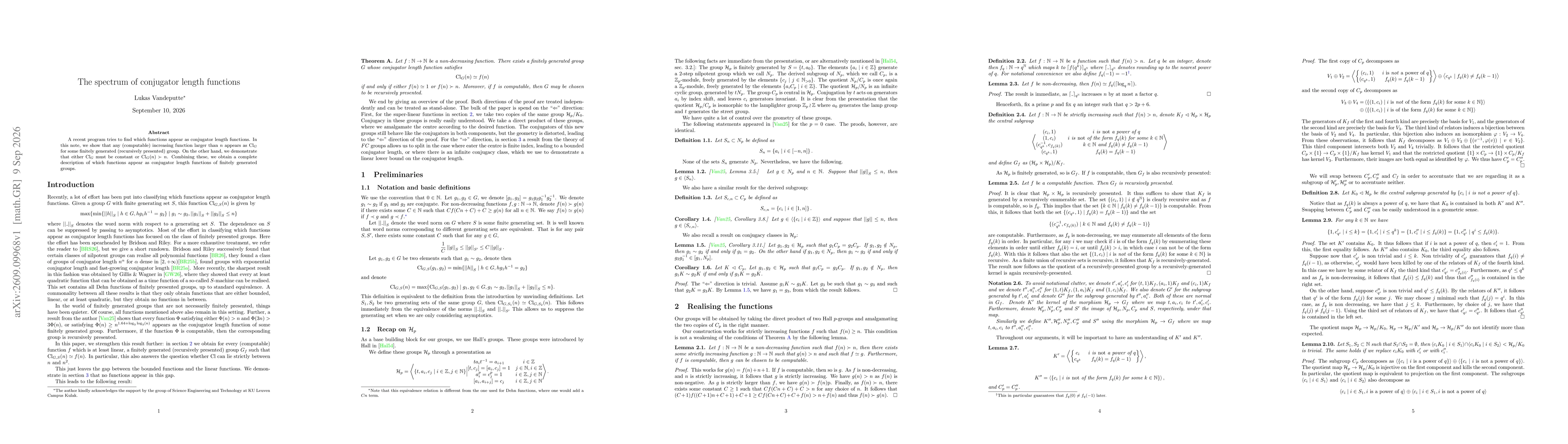 Thumbnail for The spectrum of conjugator length functions