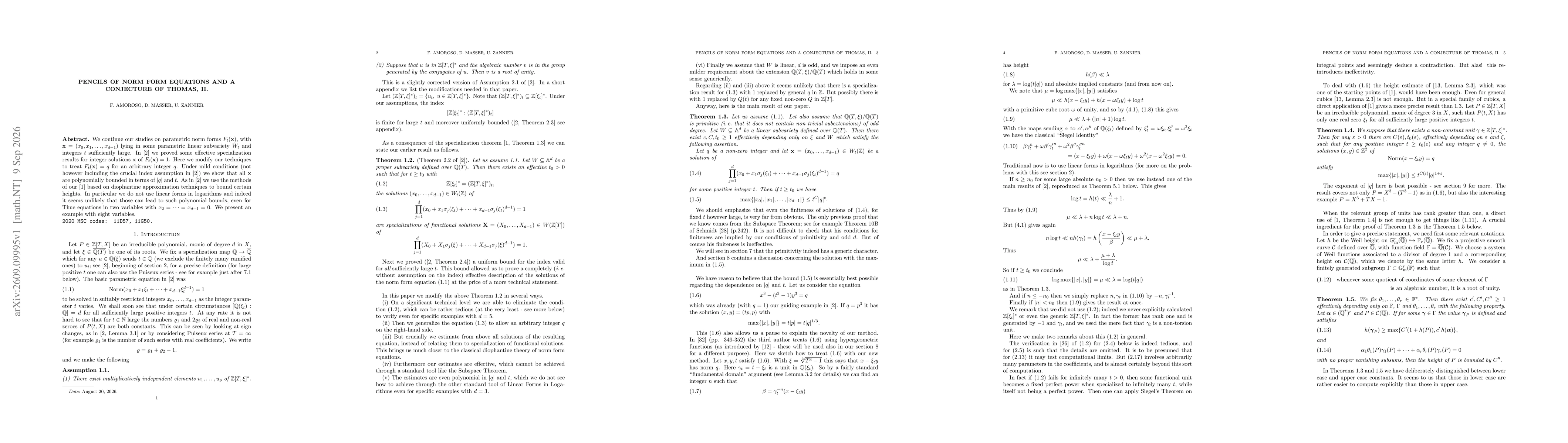 Thumbnail for Pencils of norm form equations and a conjecture of Thomas, II