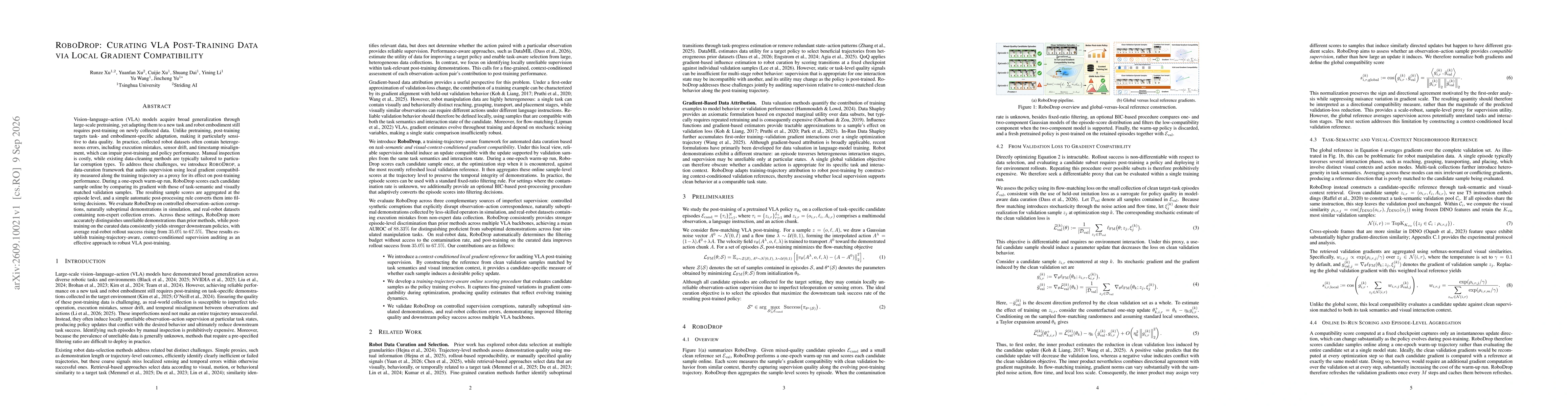 Thumbnail for RoboDrop: Curating VLA Post-Training Data via Local Gradient Compatibility
