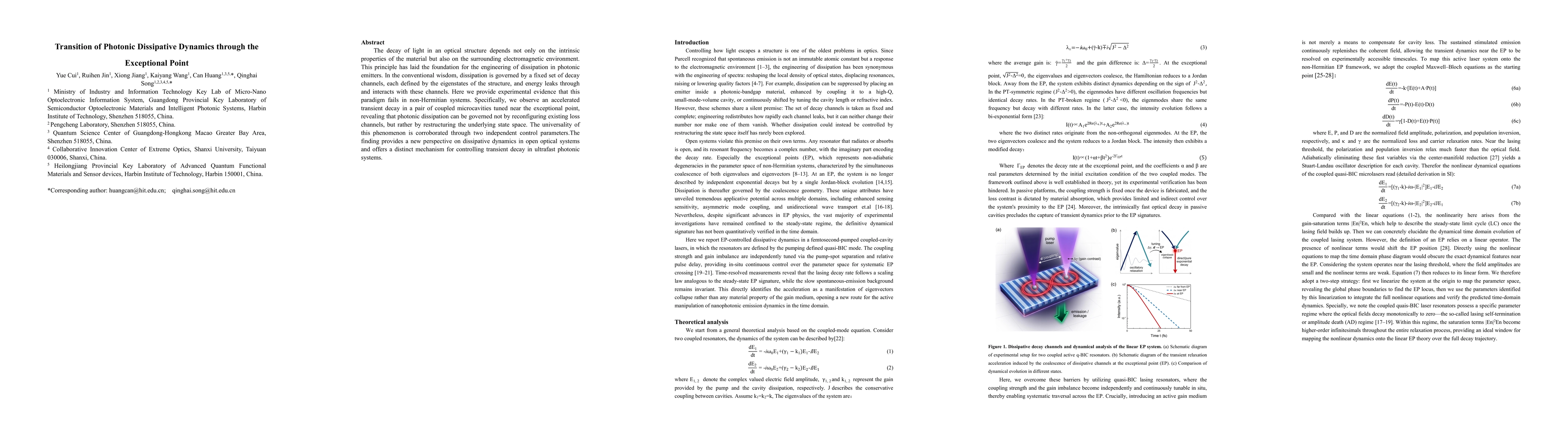 Thumbnail for Transition of Photonic Dissipative Dynamics through the Exceptional Point