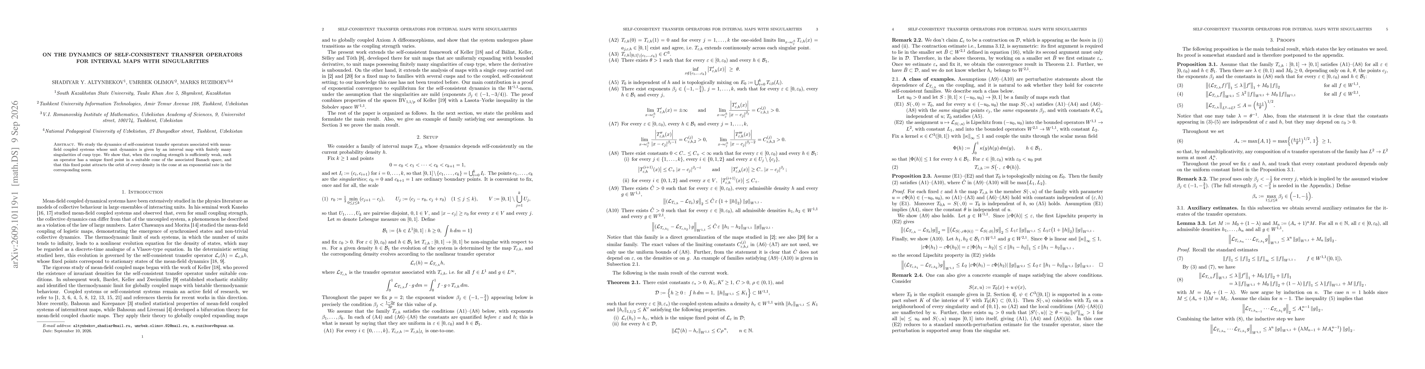 Thumbnail for On the dynamics of self-consistent transfer operators for interval maps with singularities