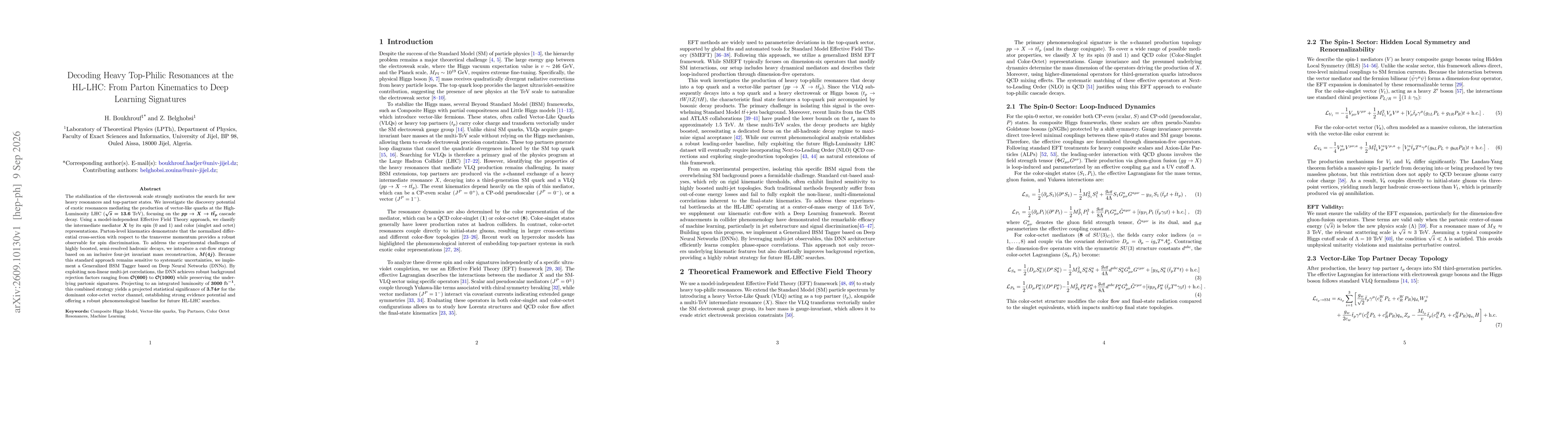 Thumbnail for Decoding Heavy Top-Philic Resonances at the HL-LHC: From Parton Kinematics to Deep Learning Signatures