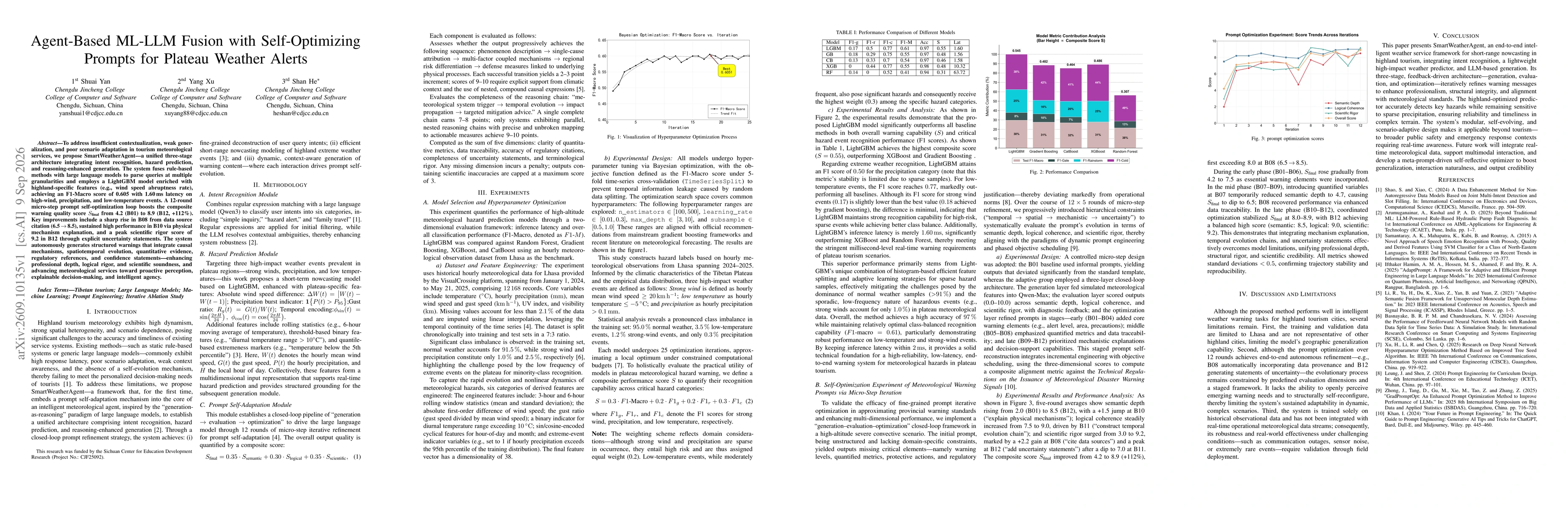 Thumbnail for Agent-Based ML-LLM Fusion with Self-Optimizing Prompts for Plateau Weather Alerts