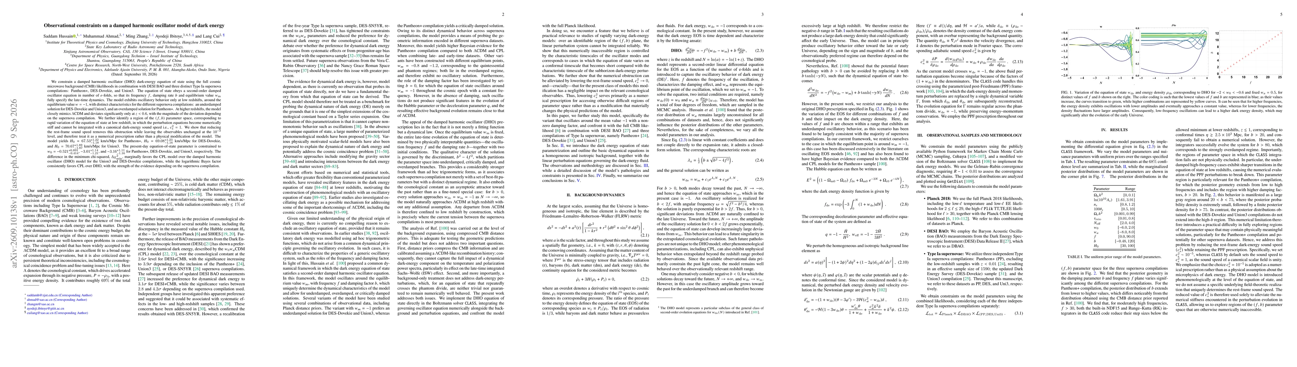 Thumbnail for Observational constraints on a damped harmonic oscillator model of dark energy
