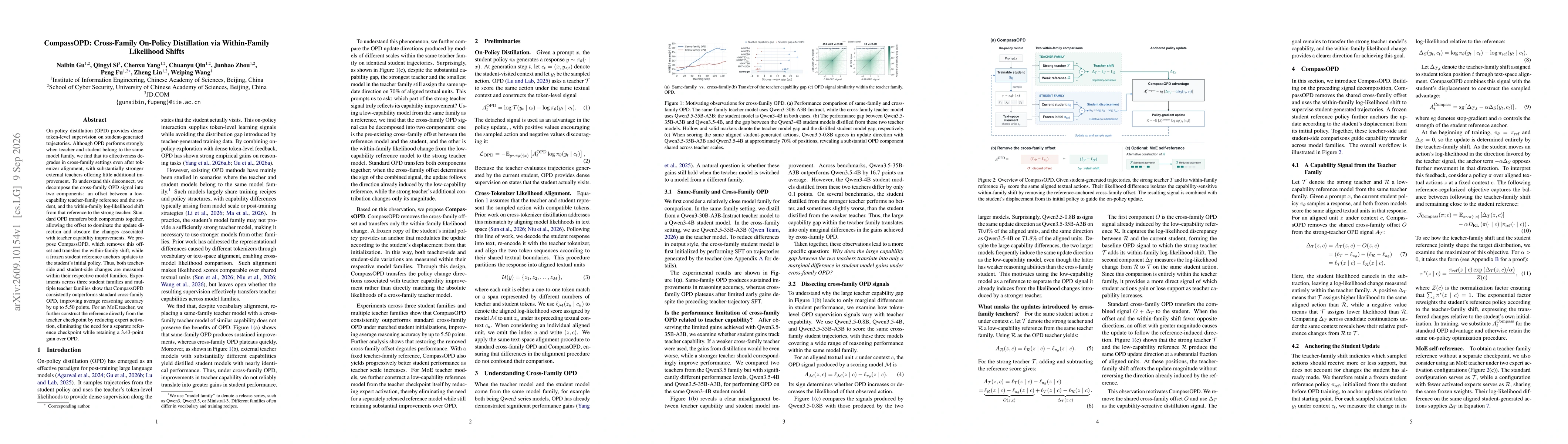 Thumbnail for CompassOPD: Cross-Family On-Policy Distillation via Within-Family Likelihood Shifts