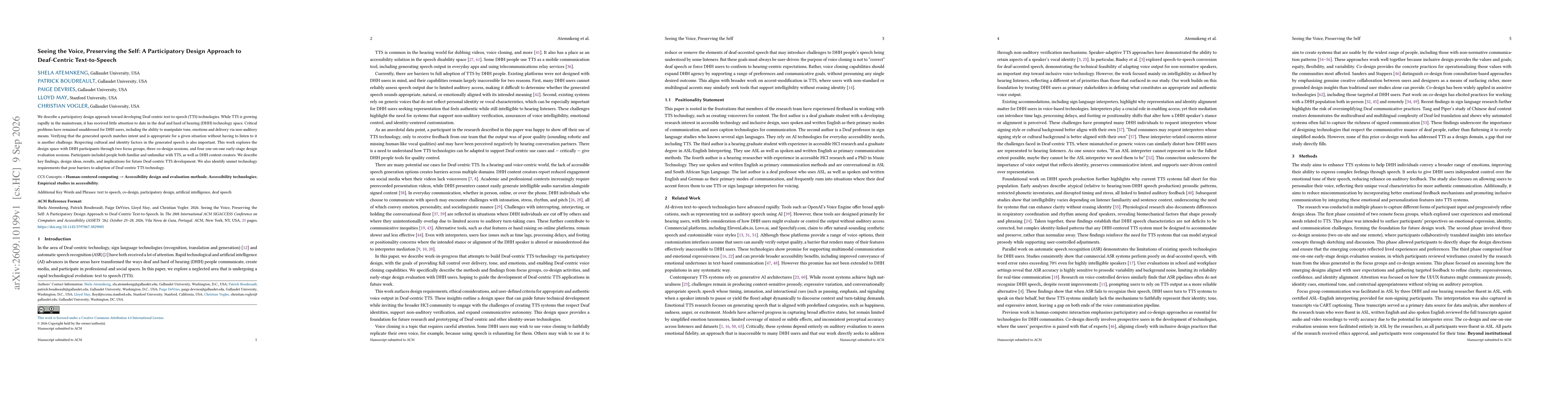 Thumbnail for Seeing the Voice, Preserving the Self: A Participatory Design Approach to Deaf-Centric Text-to-Speech