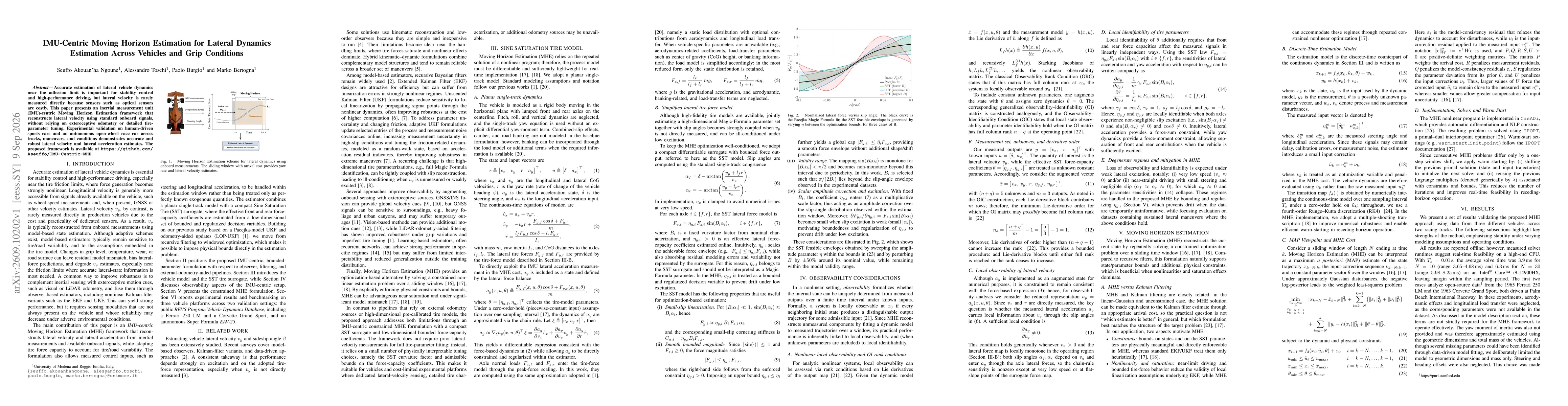 Thumbnail for IMU-Centric Moving Horizon Estimation for Lateral Dynamics Estimation Across Vehicles and Grip Conditions