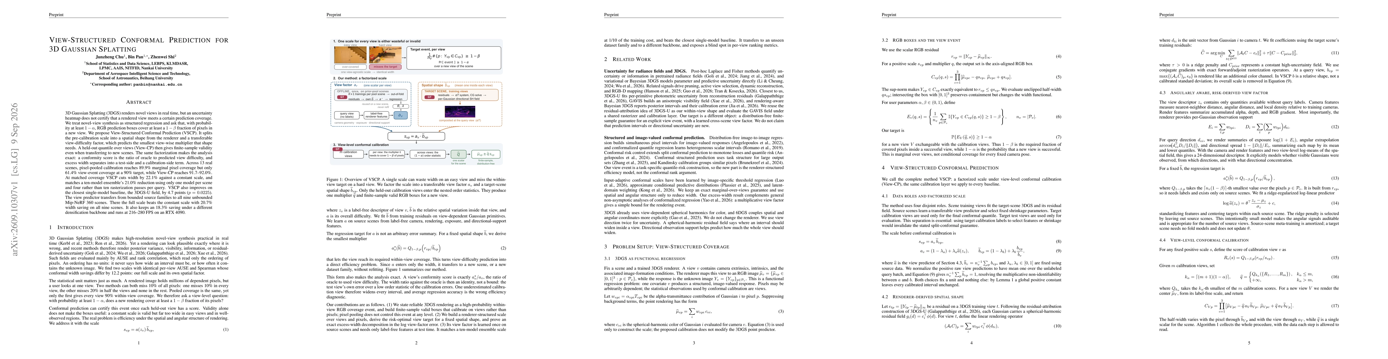 Thumbnail for View-Structured Conformal Prediction for 3D Gaussian Splatting