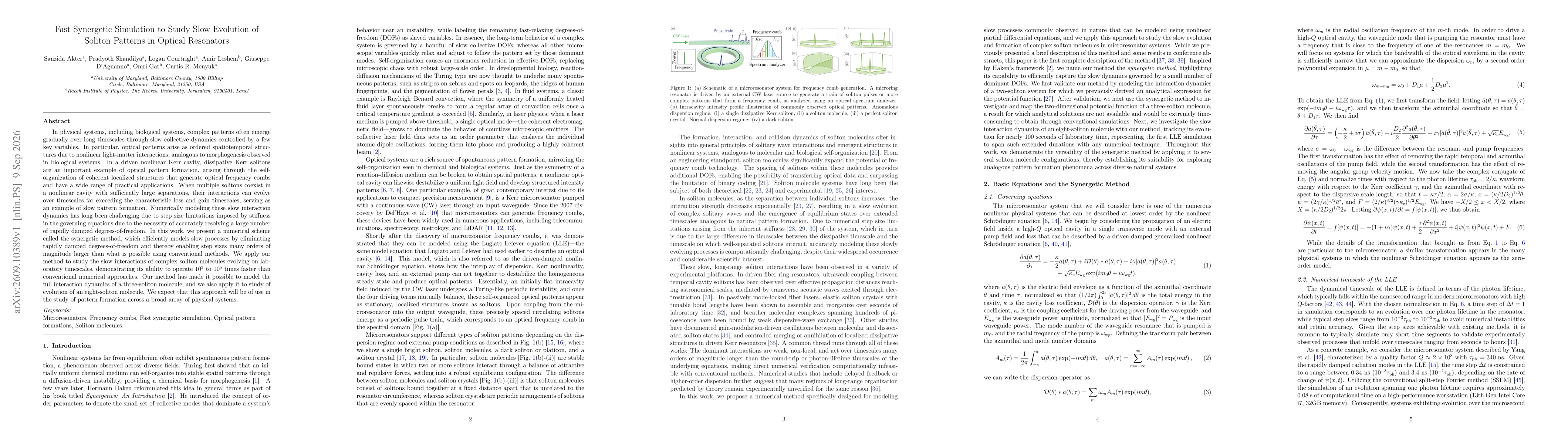 Thumbnail for Fast Synergetic Simulation to Study Slow Evolution of Soliton Patterns in Optical Resonators