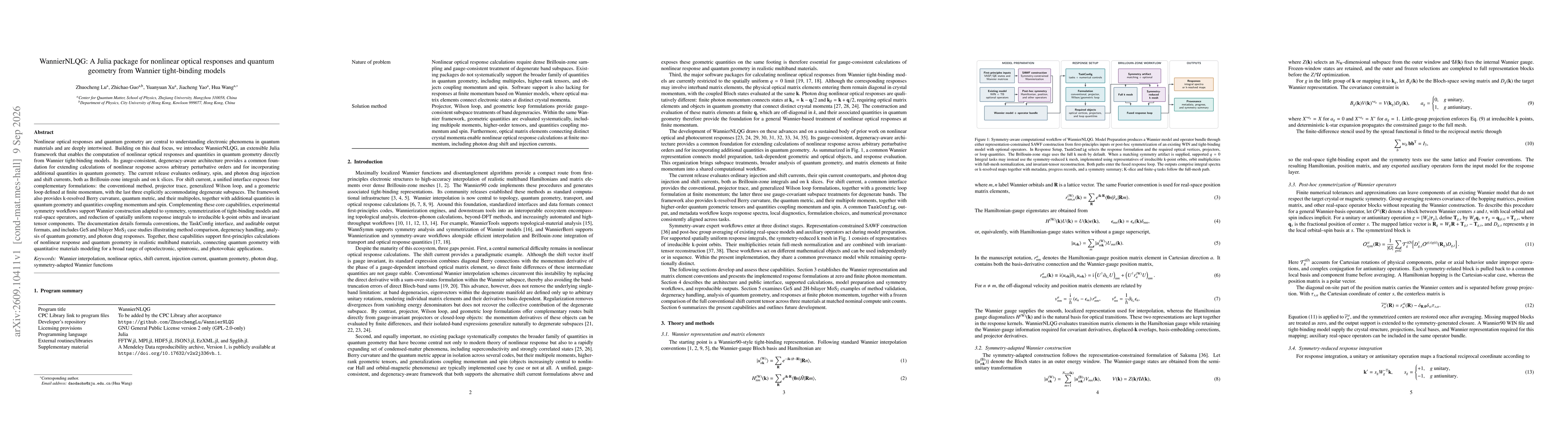 Thumbnail for WannierNLQG: A Julia package for nonlinear optical responses and quantum geometry from Wannier tight-binding models