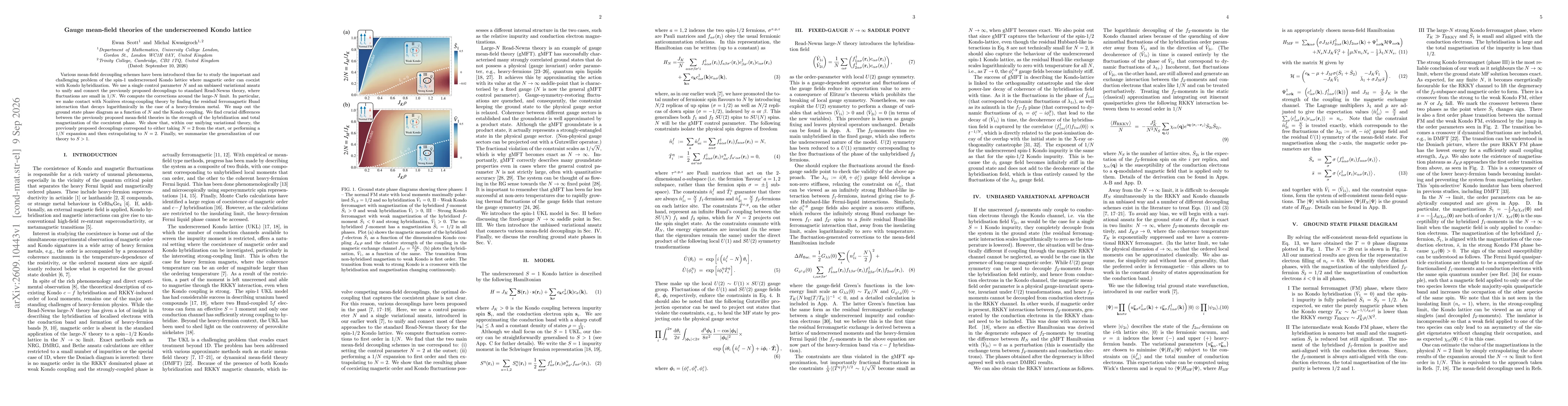 Thumbnail for Gauge mean-field theories of the underscreened Kondo lattice