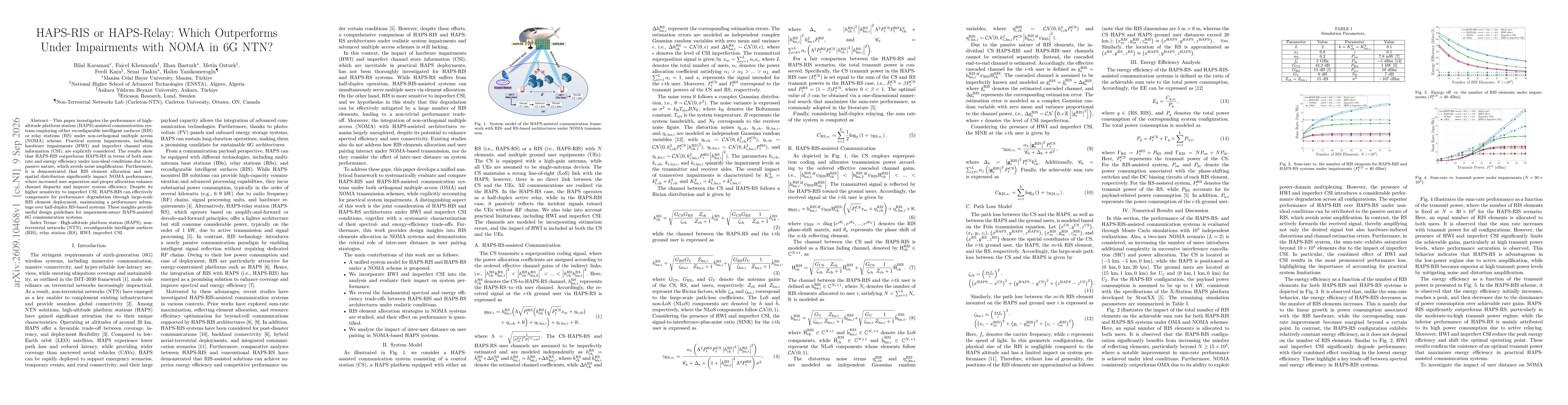 Thumbnail for HAPS-RIS or HAPS-Relay: Which Outperforms Under Impairments with NOMA in 6G NTN?