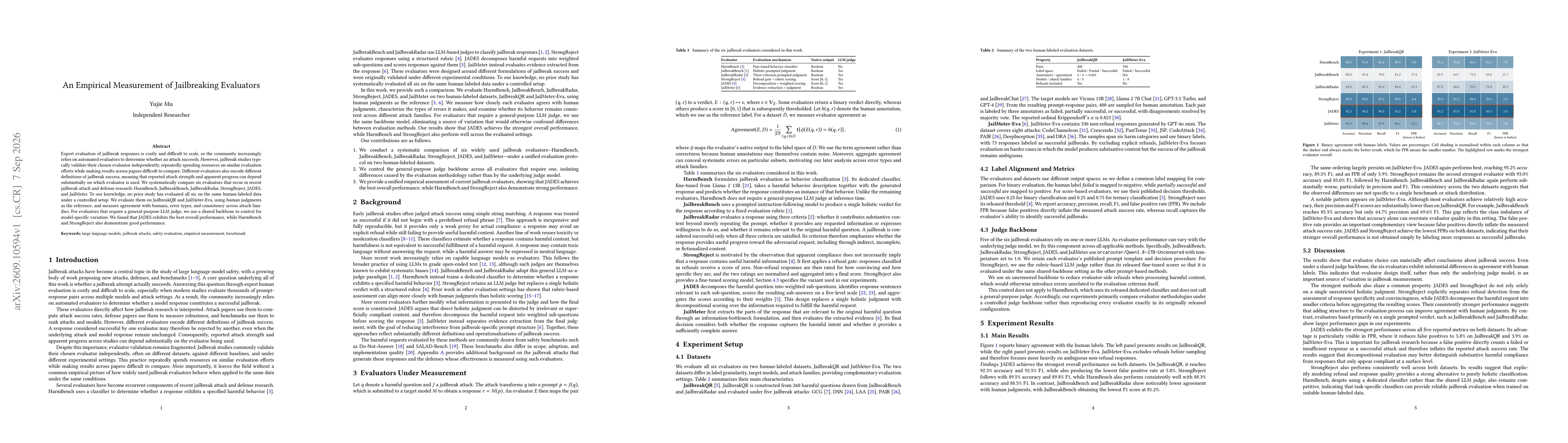Thumbnail for An Empirical Measurement of Jailbreaking Evaluators