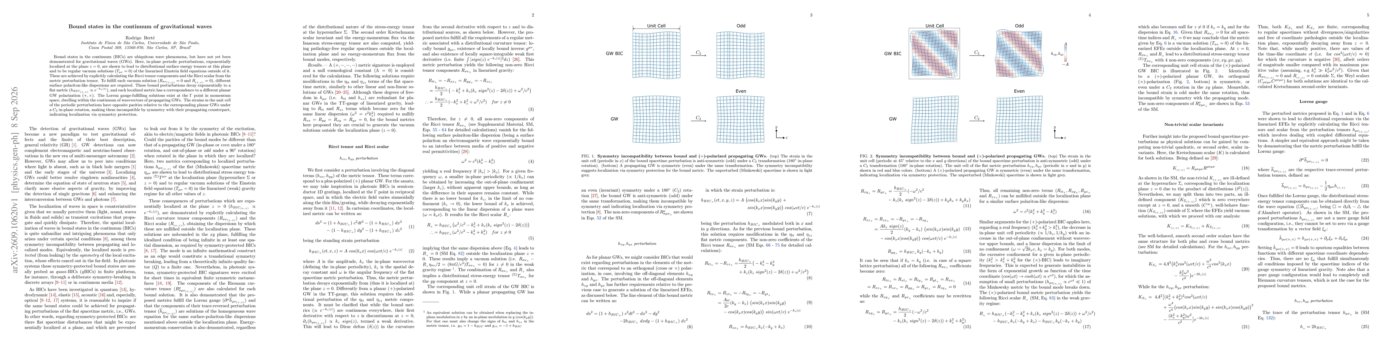 Thumbnail for Bound states in the continuum of gravitational waves