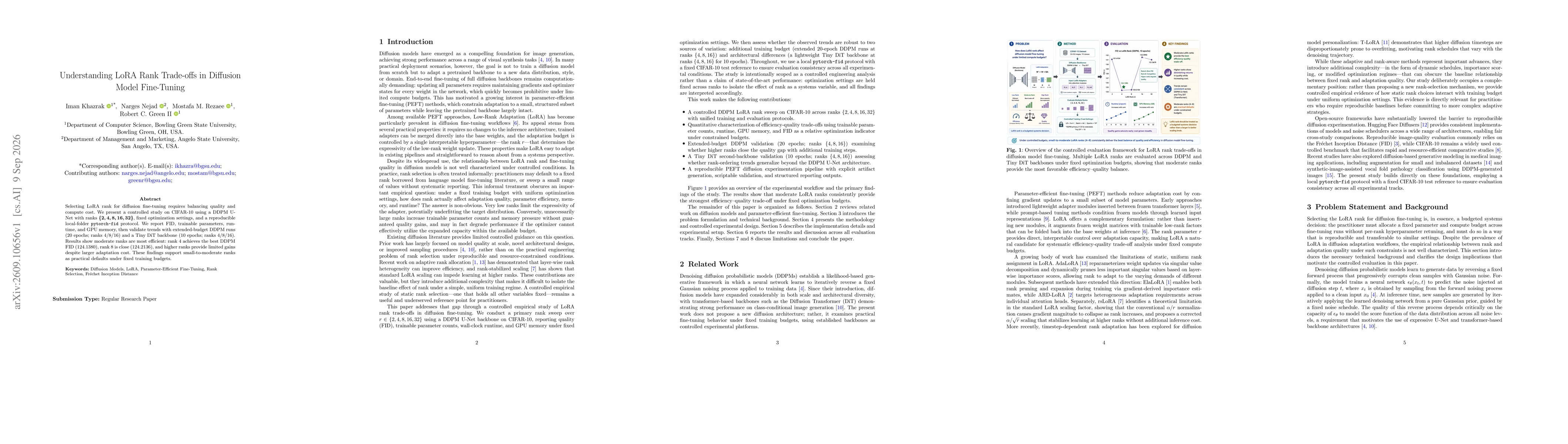 Thumbnail for Understanding LoRA Rank Trade-offs in Diffusion Model Fine-Tuning