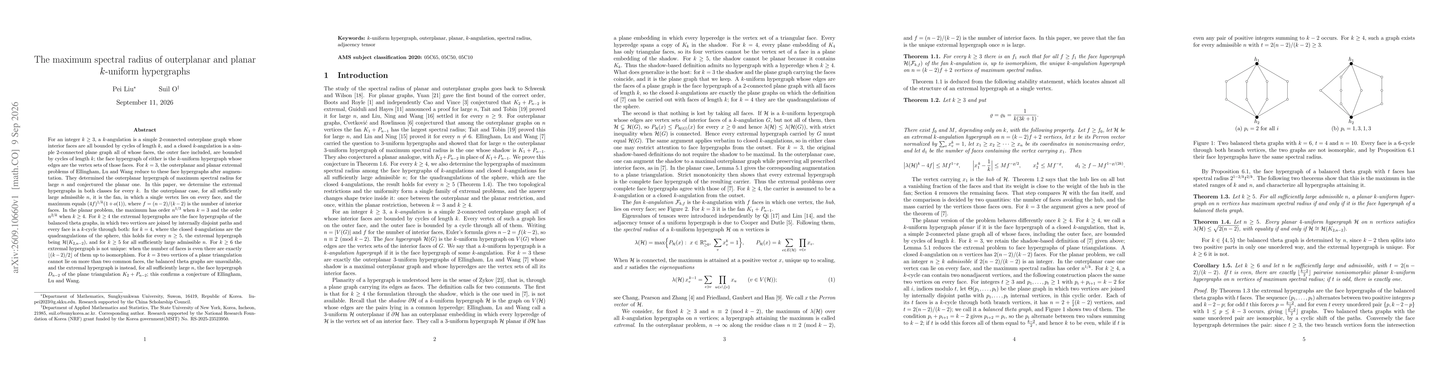 Thumbnail for The maximum spectral radius of outerplanar and planar $k$-uniform hypergraphs