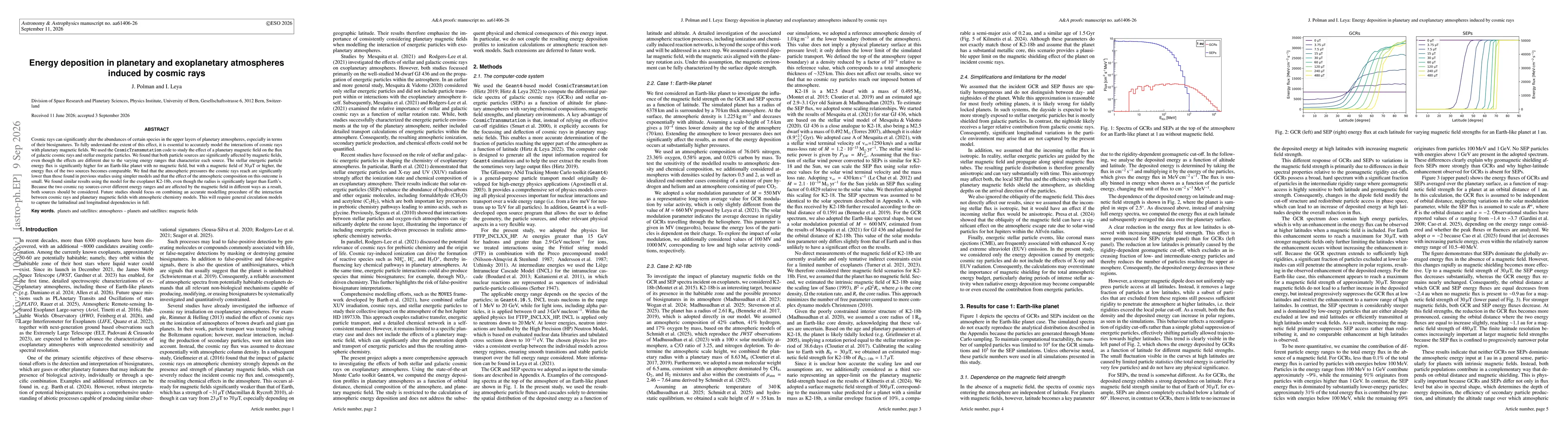 Thumbnail for Energy deposition in planetary and exoplanetary atmospheres induced by cosmic rays