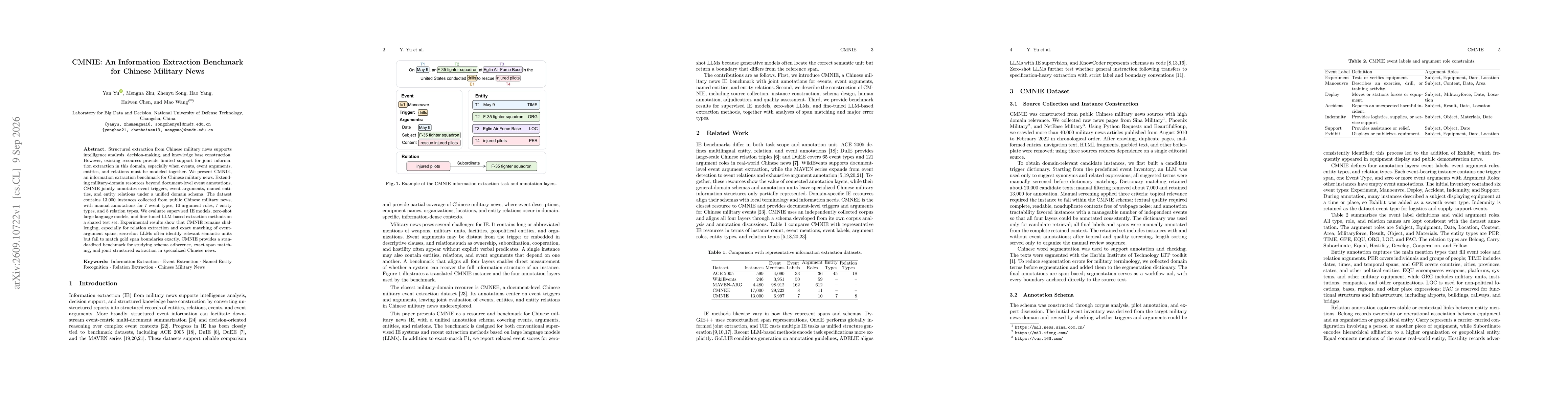 Thumbnail for CMNIE: An Information Extraction Benchmark for Chinese Military News