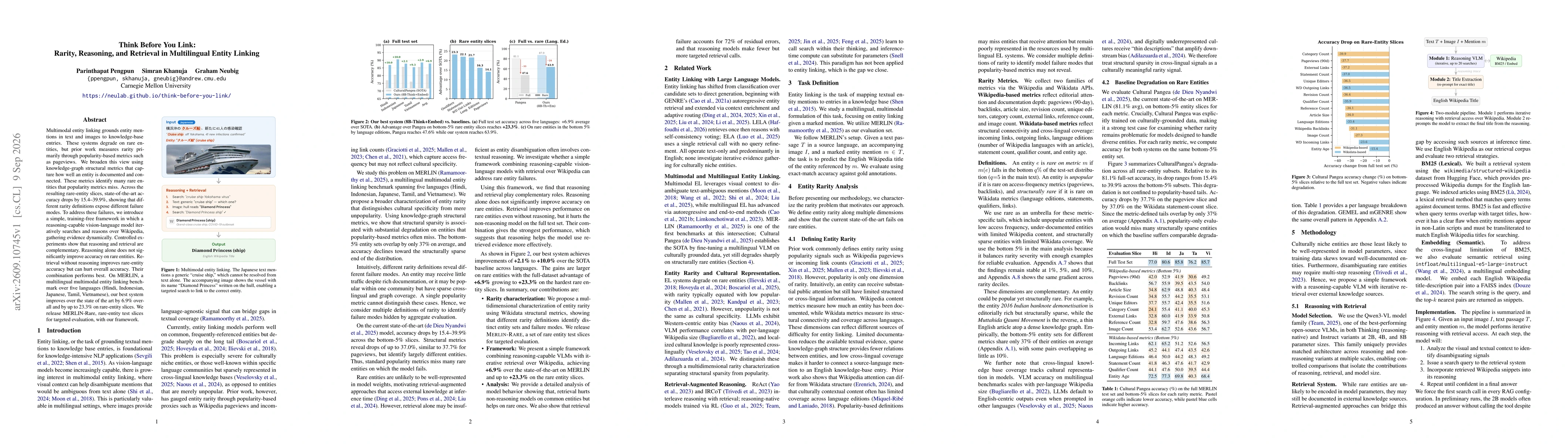 Thumbnail for Think Before You Link: Rarity, Reasoning, and Retrieval in Multilingual Entity Linking