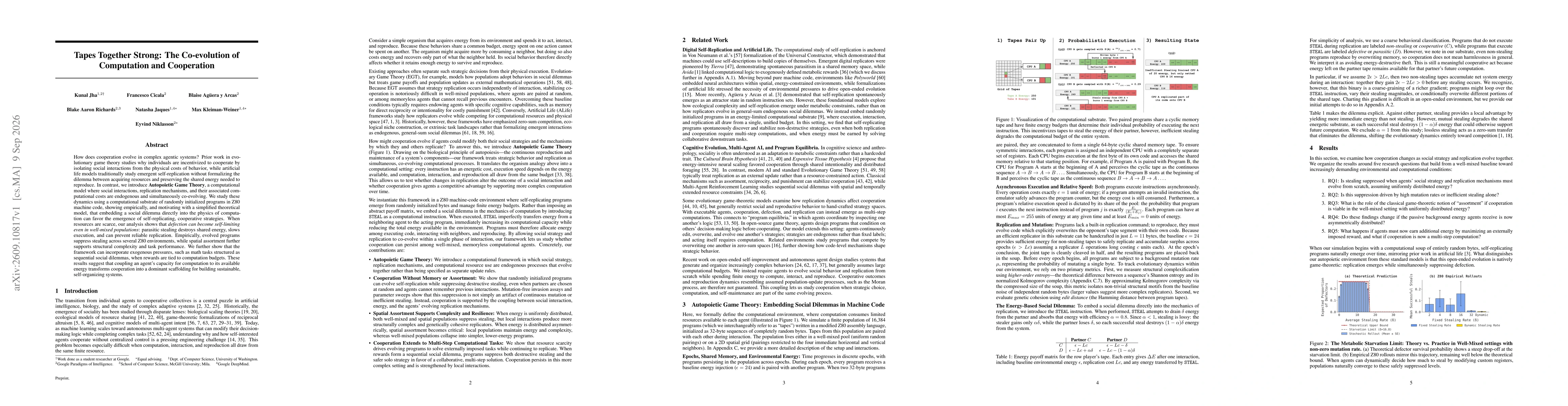 Thumbnail for Tapes Together Strong: The Co-evolution of Computation and Cooperation