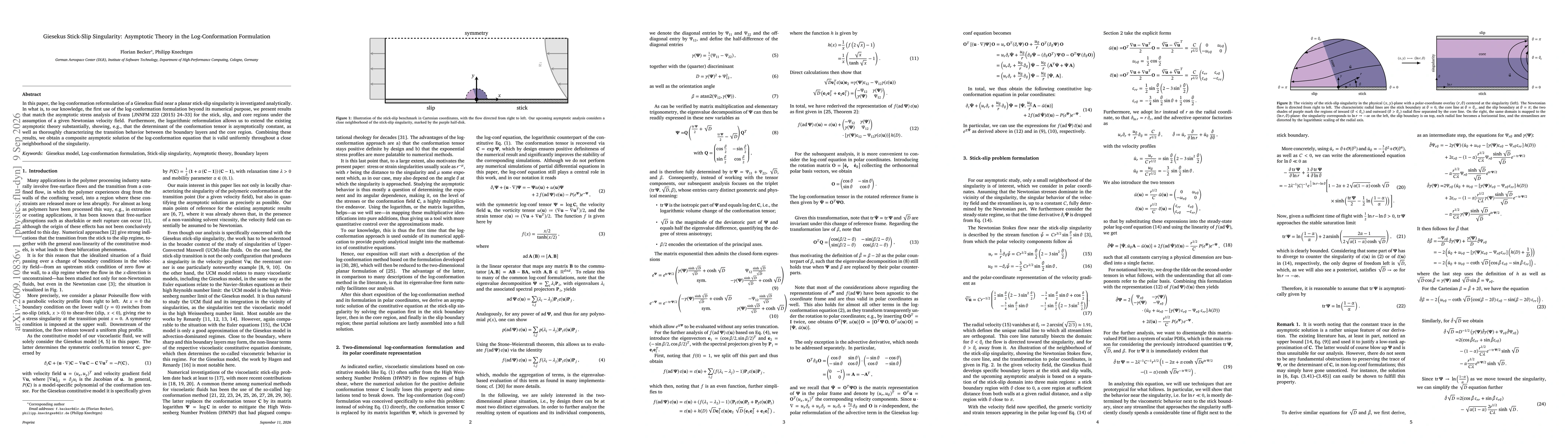 Thumbnail for Giesekus Stick-Slip Singularity: Asymptotic Theory in the Log-Conformation Formulation