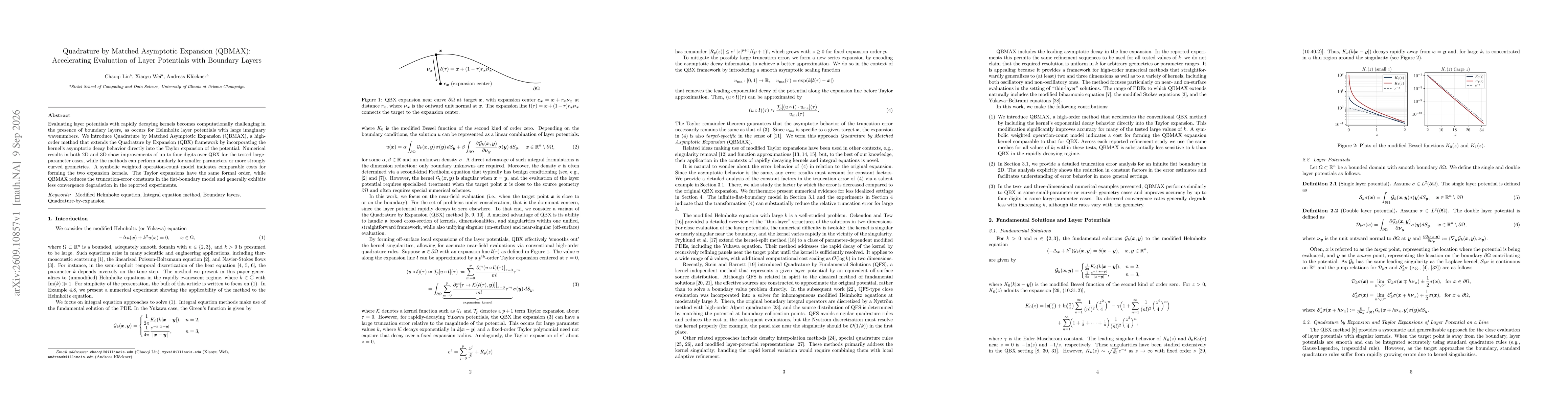 Thumbnail for Quadrature by Matched Asymptotic Expansion (QBMAX): Accelerating Evaluation of Layer Potentials with Boundary Layers