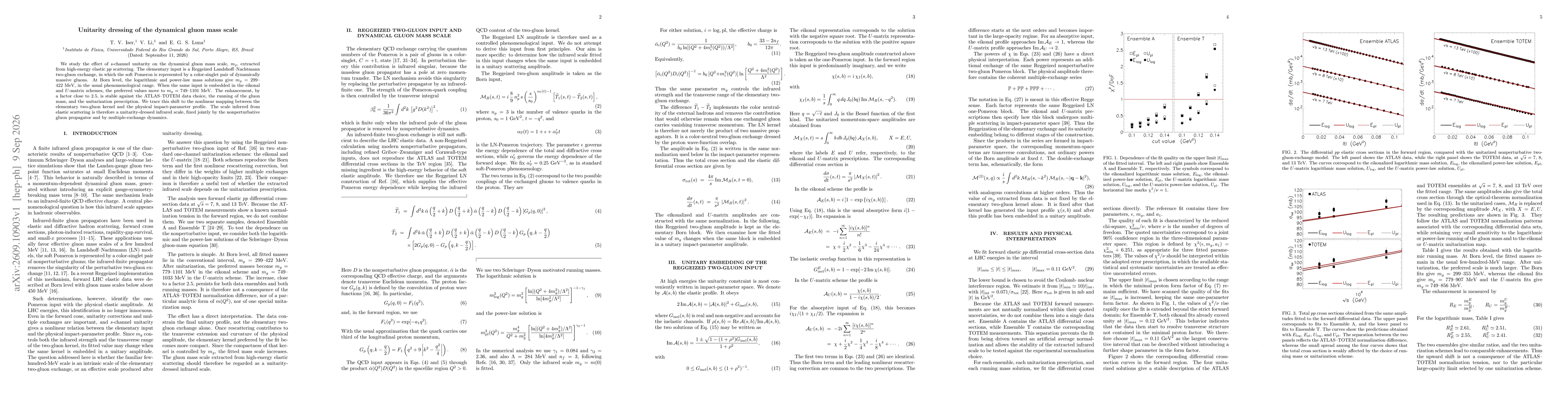 Thumbnail for Unitarity dressing of the dynamical gluon mass scale