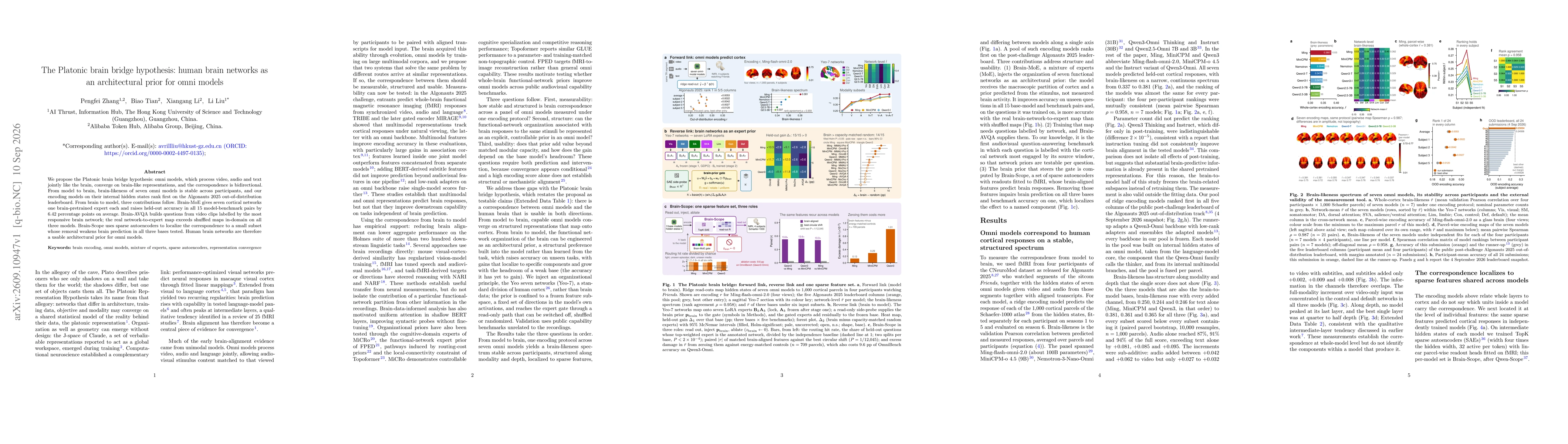 Thumbnail for The Platonic brain bridge hypothesis: human brain networks as an architectural prior for omni models
