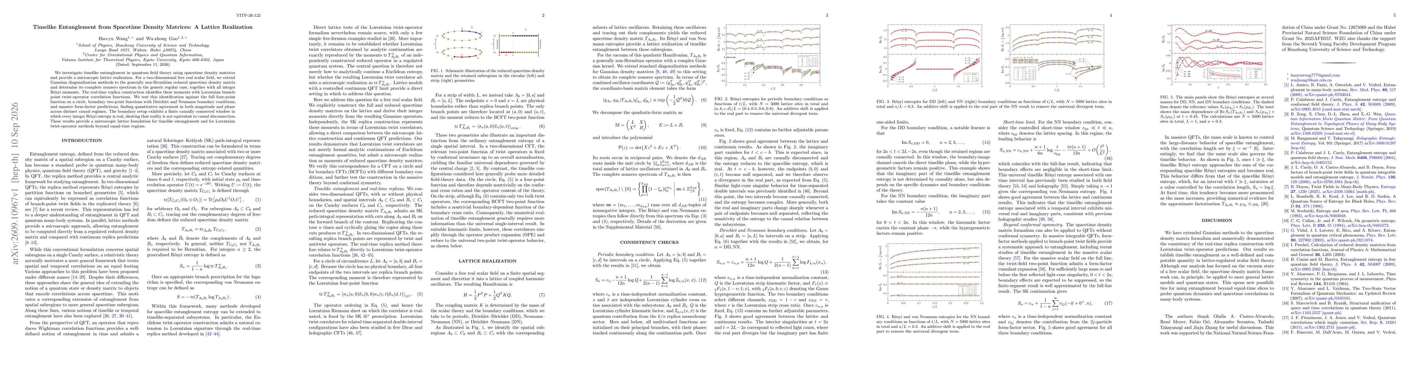 Thumbnail for Timelike Entanglement from Spacetime Density Matrices: A Lattice Realization
