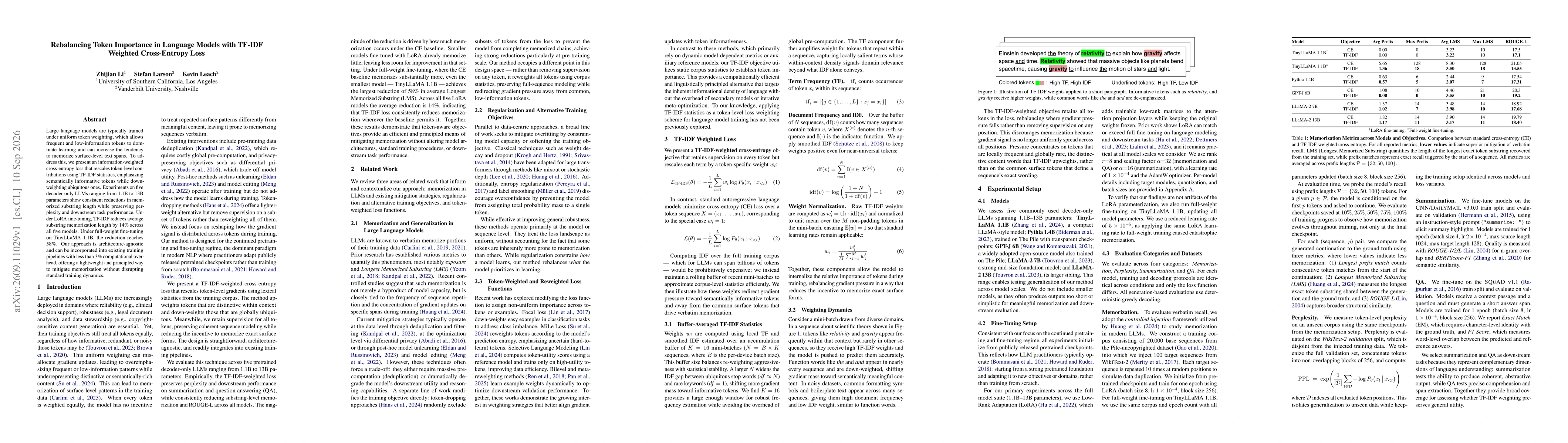 Thumbnail for Rebalancing Token Importance in Language Models with TF-IDF Weighted Cross-Entropy Loss