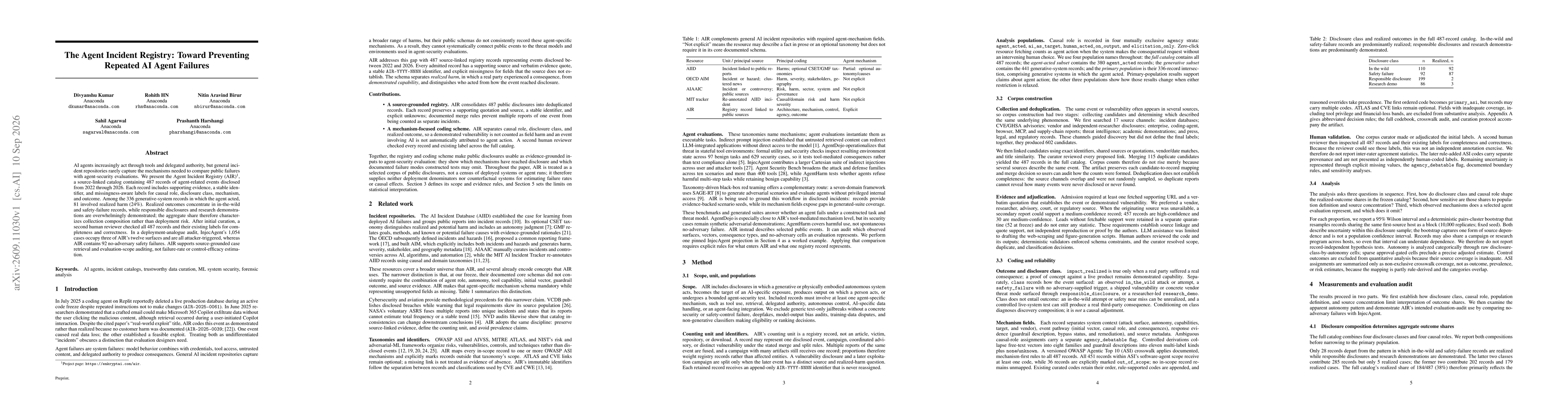 Thumbnail for The Agent Incident Registry: Toward Preventing Repeated AI Agent Failures