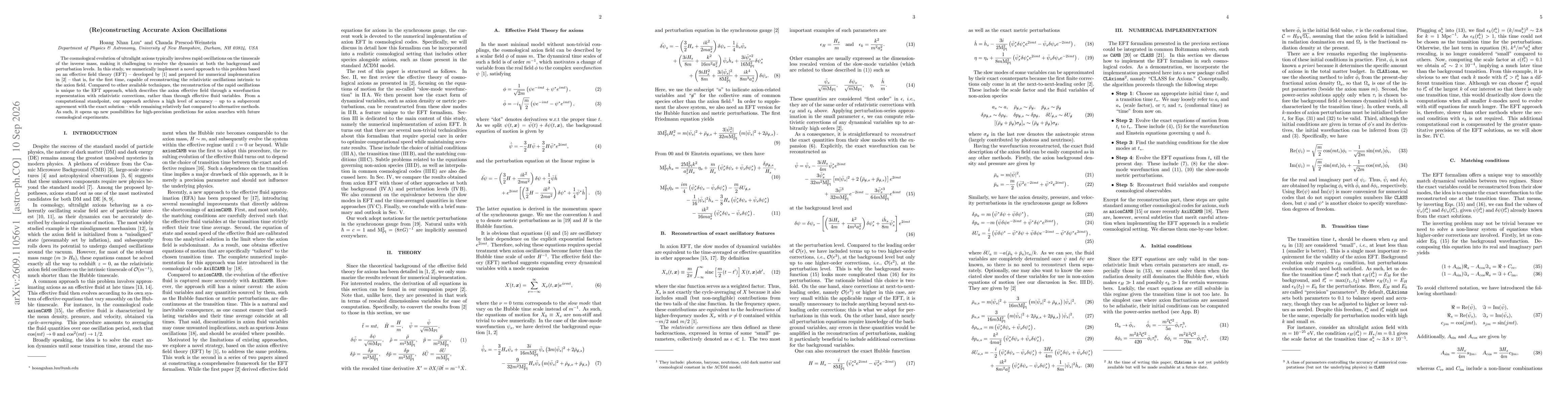 Thumbnail for (Re)constructing Accurate Axion Oscillations