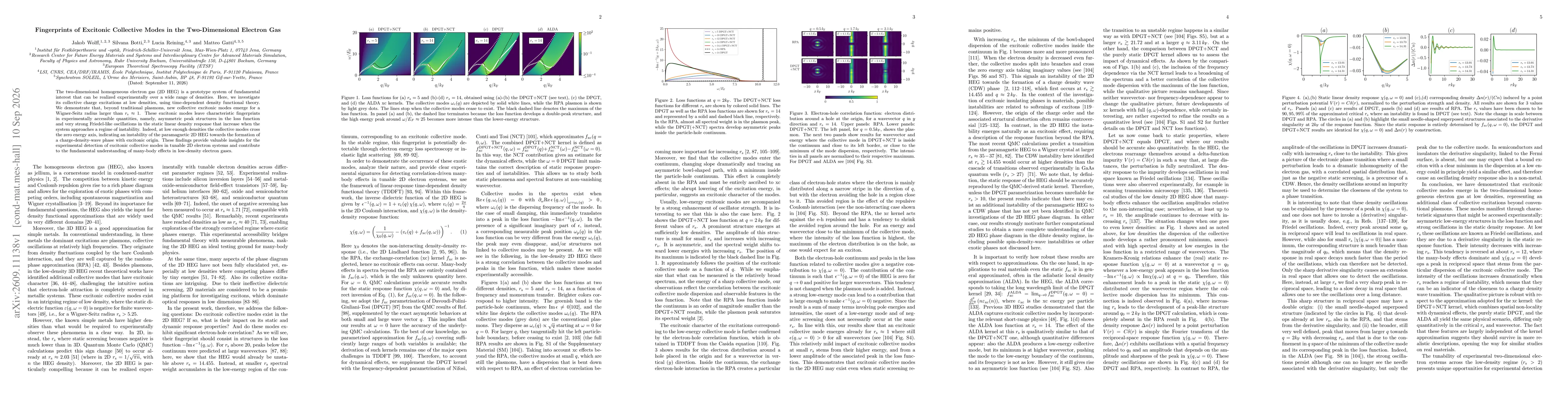 Thumbnail for Fingerprints of Excitonic Collective Modes in the Two-Dimensional Electron Gas