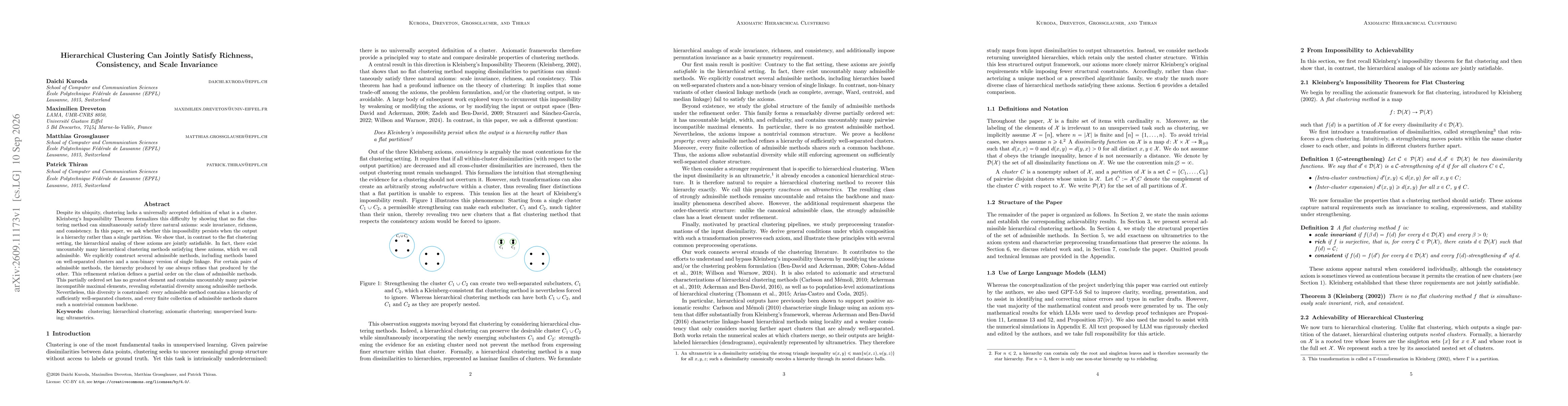 Thumbnail for Hierarchical Clustering Can Jointly Satisfy Richness, Consistency, and Scale Invariance