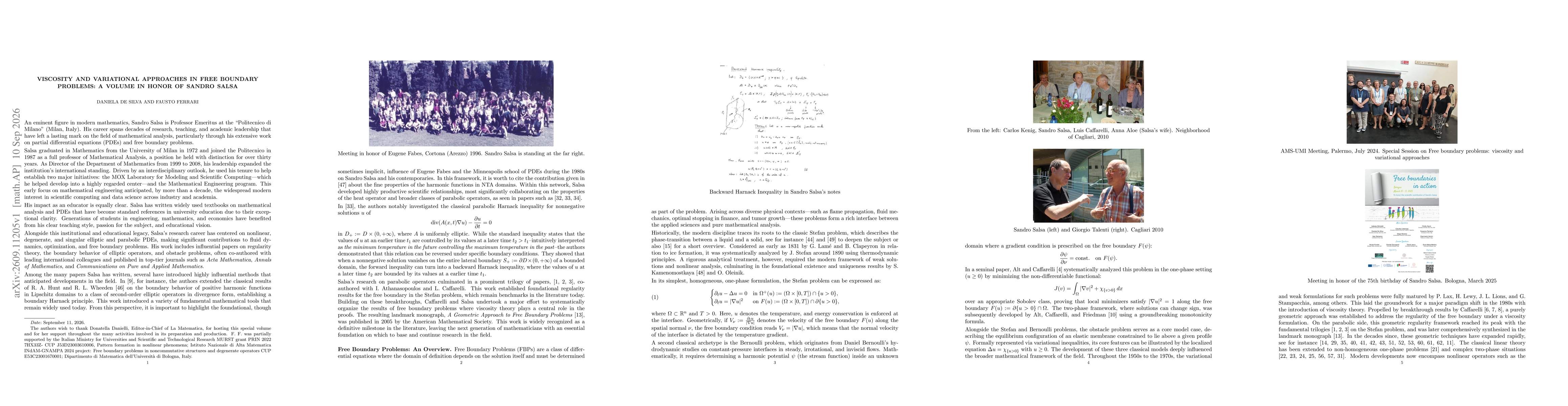 Thumbnail for Viscosity and variational approaches in free boundary problems: A Volume in Honor of Sandro Salsa