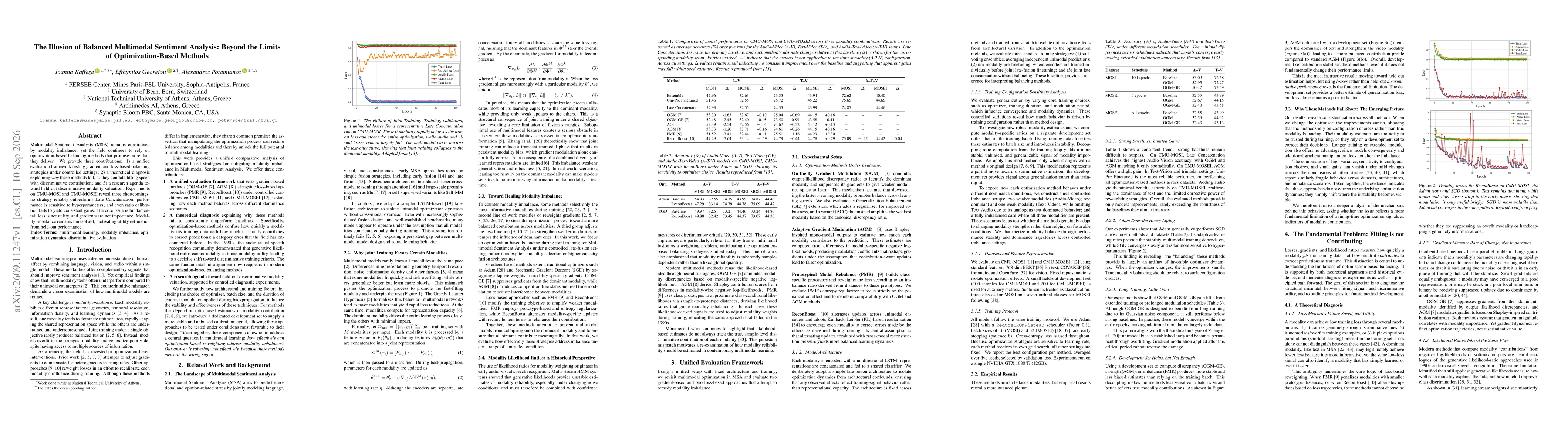 Thumbnail for The Illusion of Balanced Multimodal Sentiment Analysis: Beyond the Limits of Optimization-Based Methods