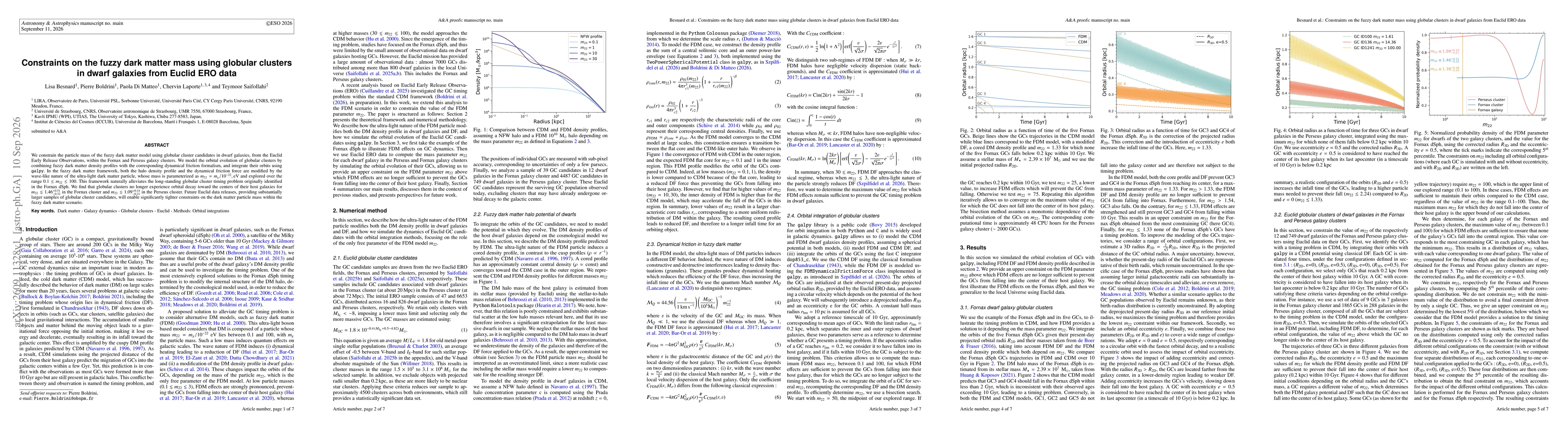 Thumbnail for Constraints on the fuzzy dark matter mass using globular clusters in dwarf galaxies from Euclid ERO data