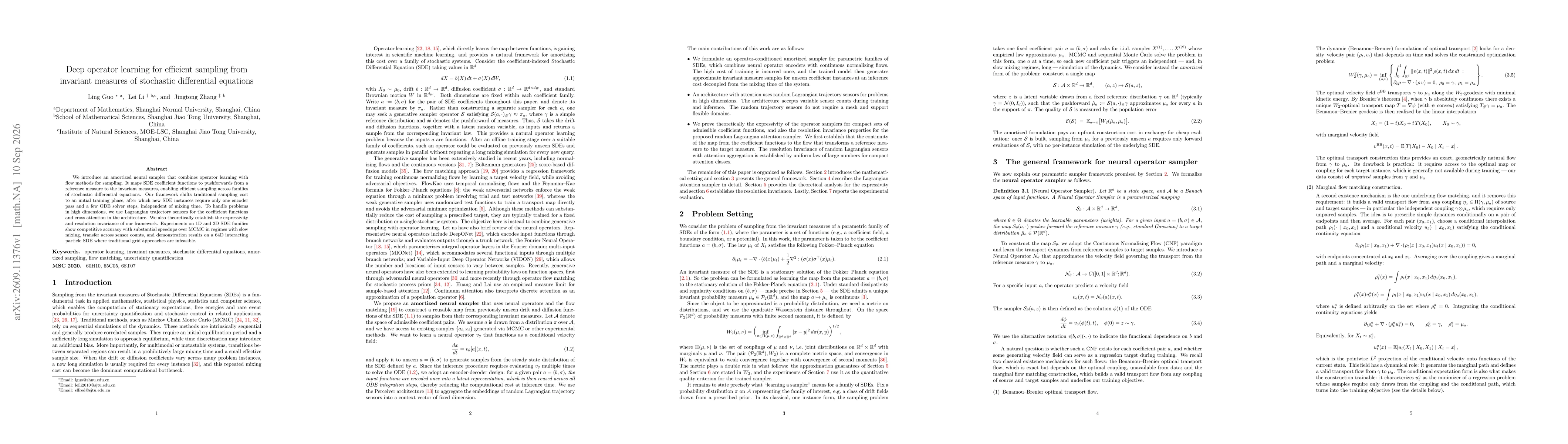 Thumbnail for Deep operator learning for efficient sampling from invariant measures of stochastic differential equations