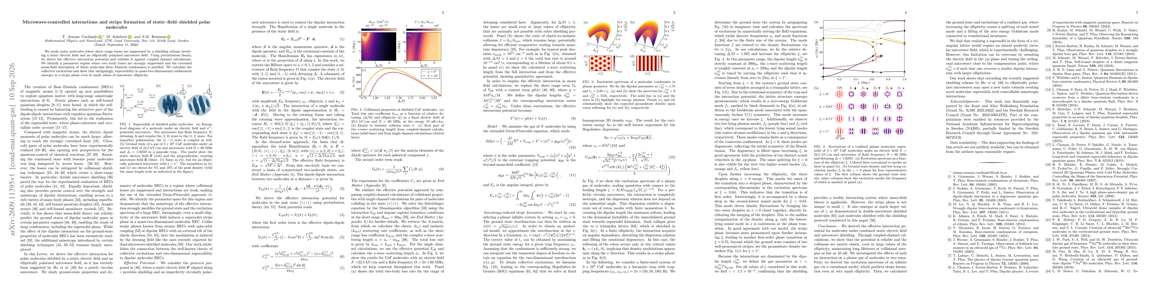 Thumbnail for Microwave-controlled interactions and stripe formation of static-field-shielded polar molecules