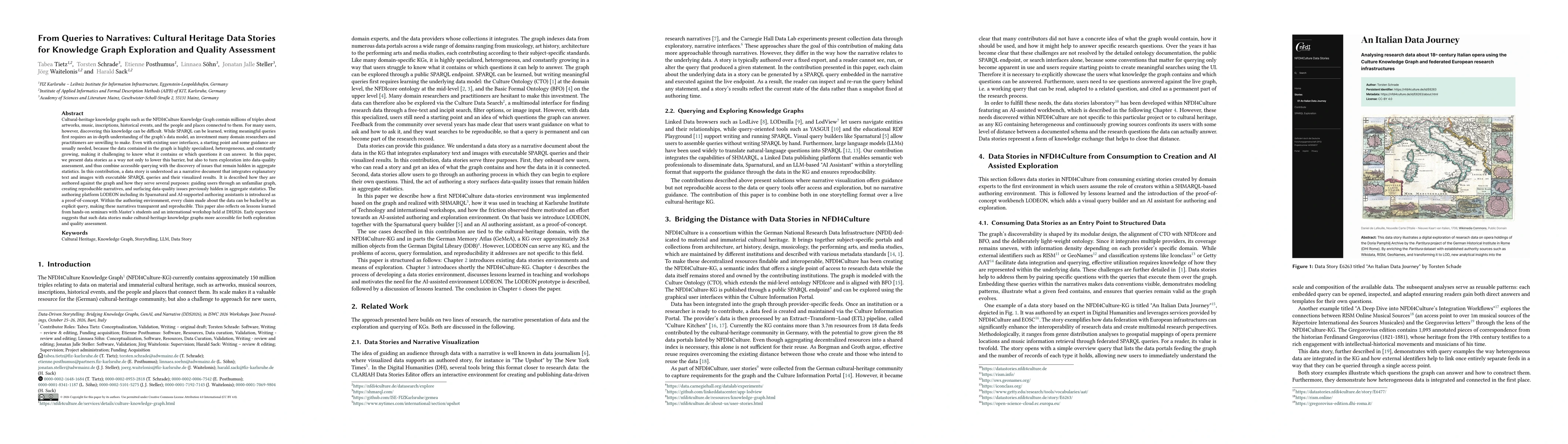 Thumbnail for From Queries to Narratives: Cultural Heritage Data Stories for Knowledge Graph Exploration and Quality Assessment