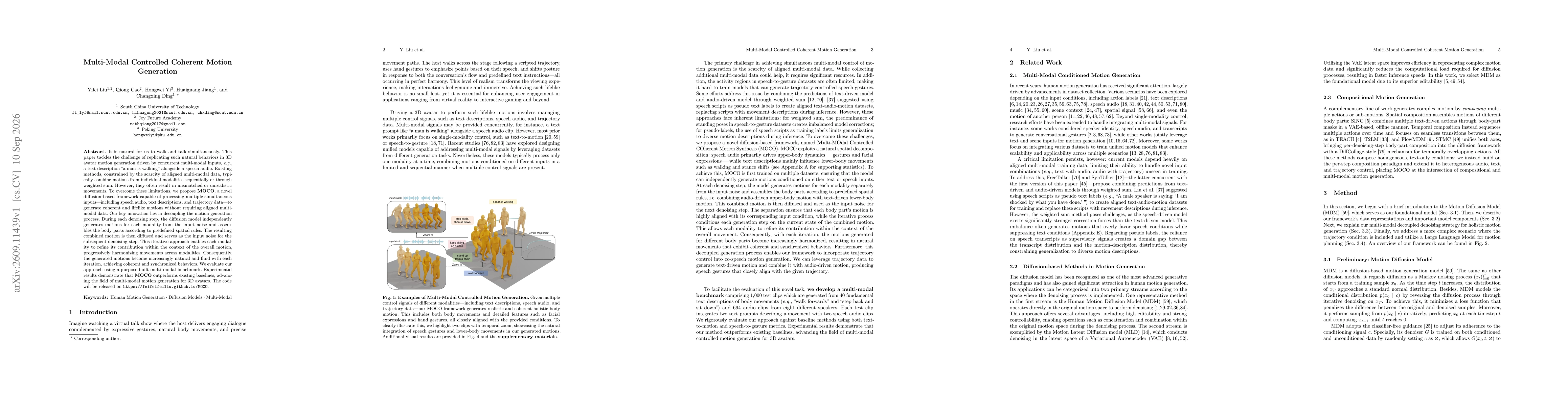 Thumbnail for Multi-Modal Controlled Coherent Motion Generation