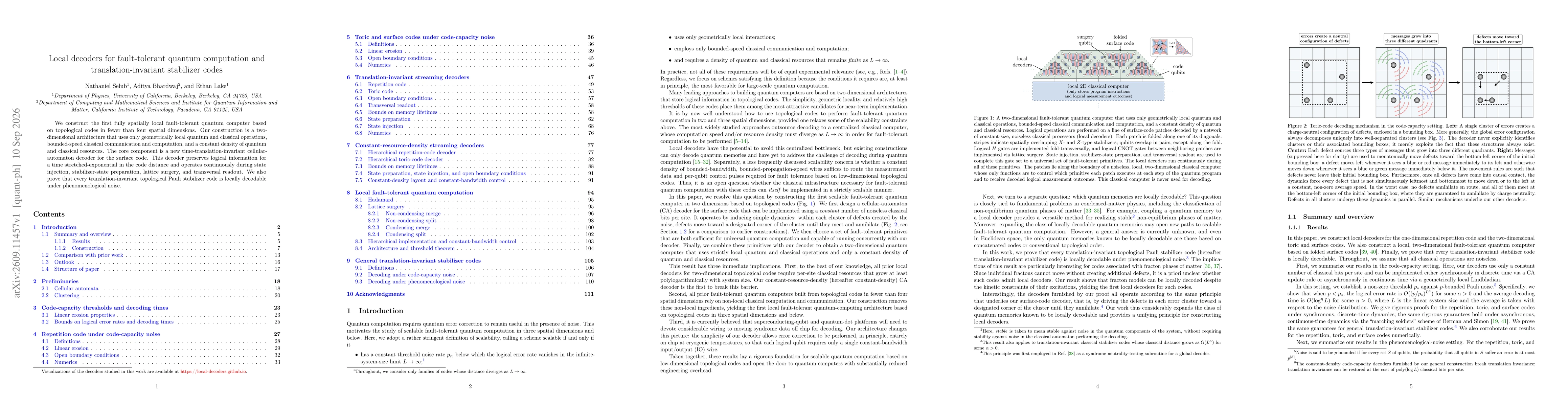 Thumbnail for Local decoders for fault-tolerant quantum computation and translation-invariant stabilizer codes
