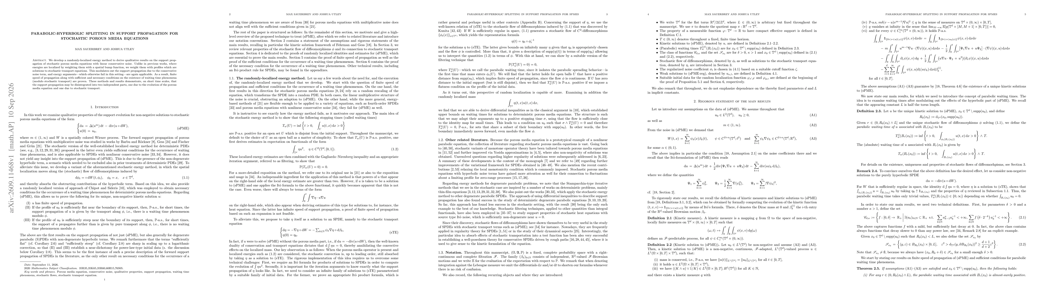 Thumbnail for Parabolic-hyperbolic splitting in support propagation for stochastic porous media equations