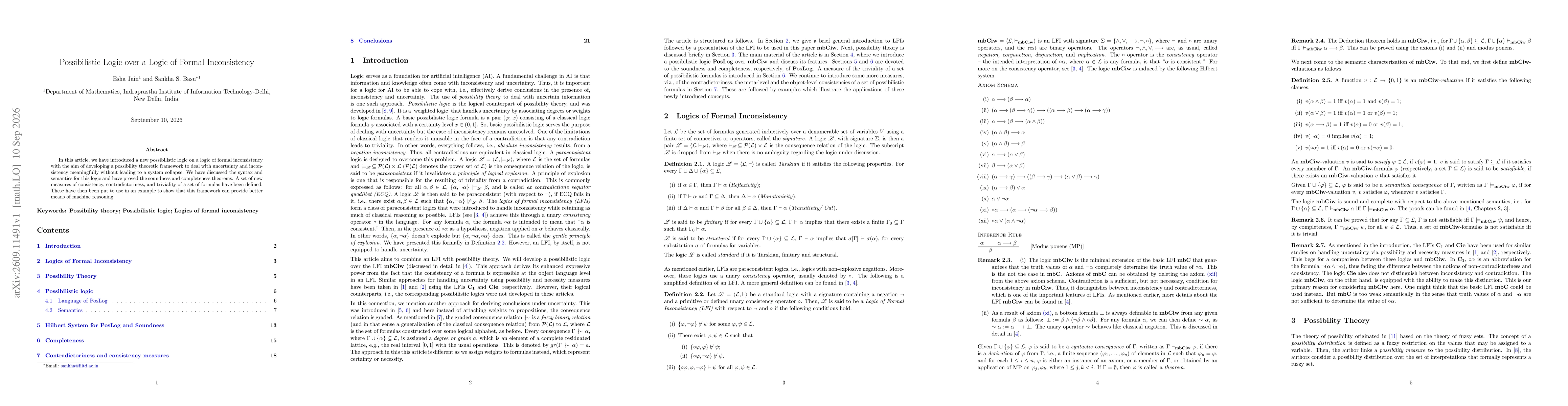 Thumbnail for Possibilistic Logic over a Logic of Formal Inconsistency