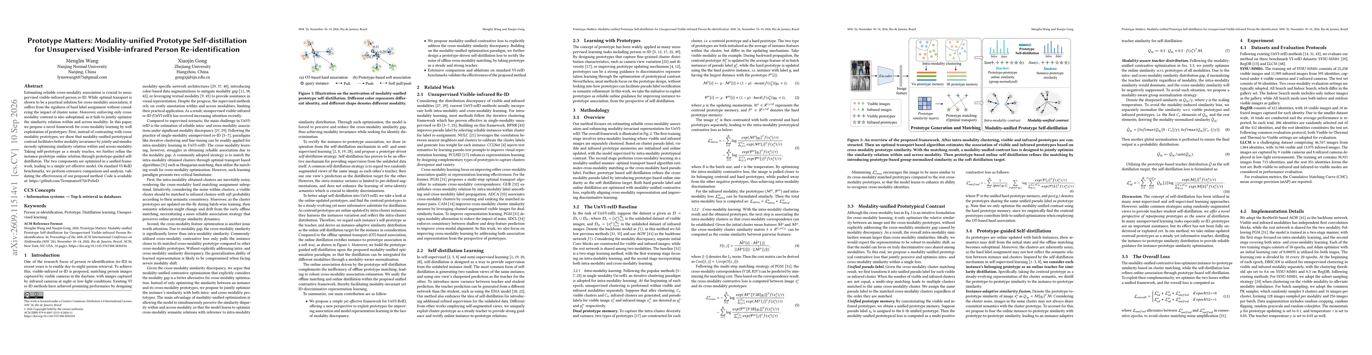 Thumbnail for Prototype Matters: Modality-unified Prototype Self-distillation for Unsupervised Visible-infrared Person Re-identification