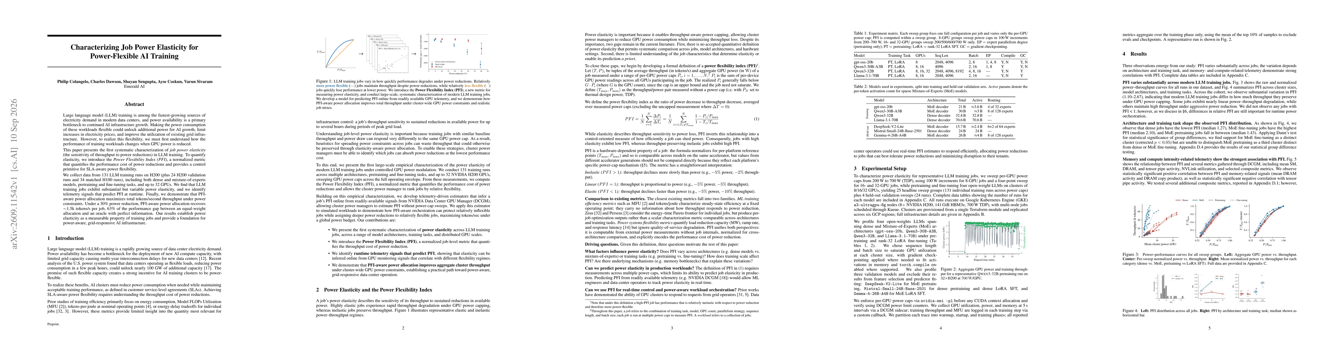 Thumbnail for Characterizing Job Power Elasticity for Power-Flexible AI Training