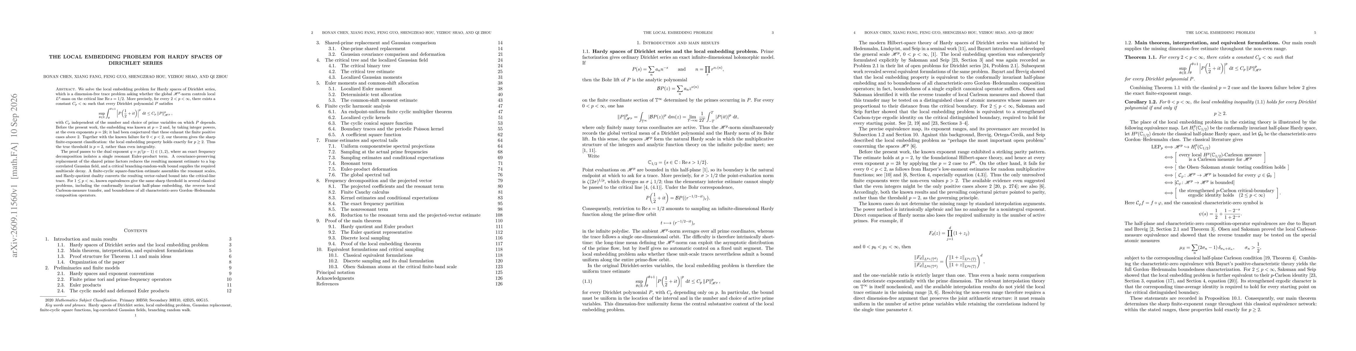 Thumbnail for The Local Embedding Problem for Hardy Spaces of Dirichlet Series
