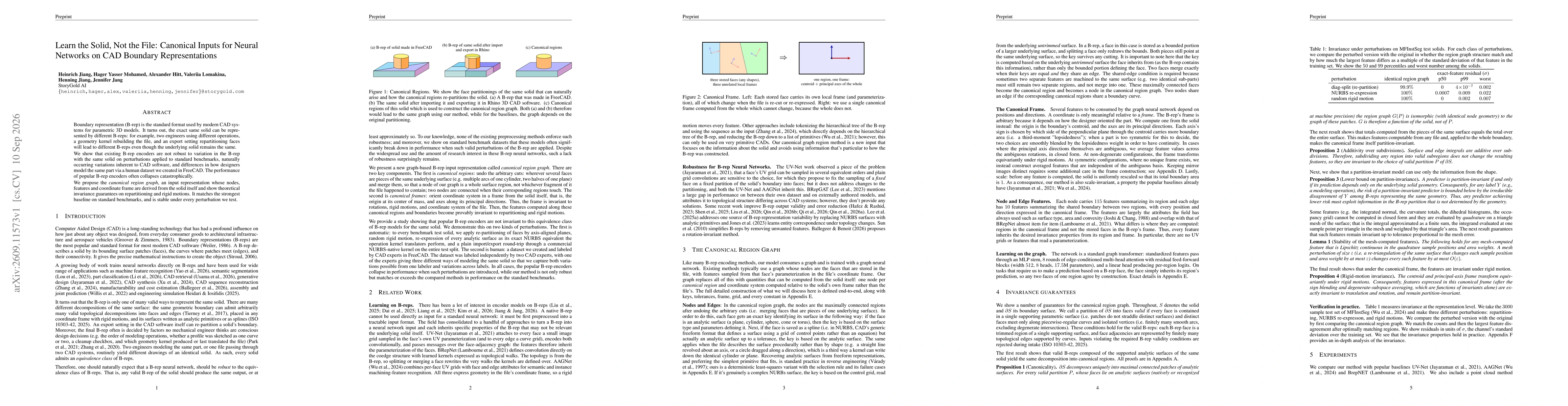 Thumbnail for Learn the Solid, Not the File: Canonical Inputs for Neural Networks on CAD Boundary Representations