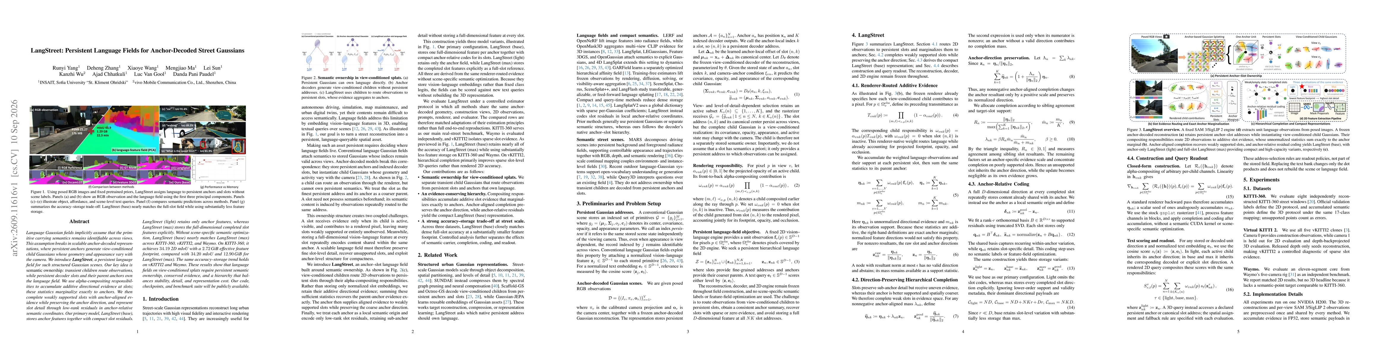 Thumbnail for LangStreet: Persistent Language Fields for Anchor-Decoded Street Gaussians
