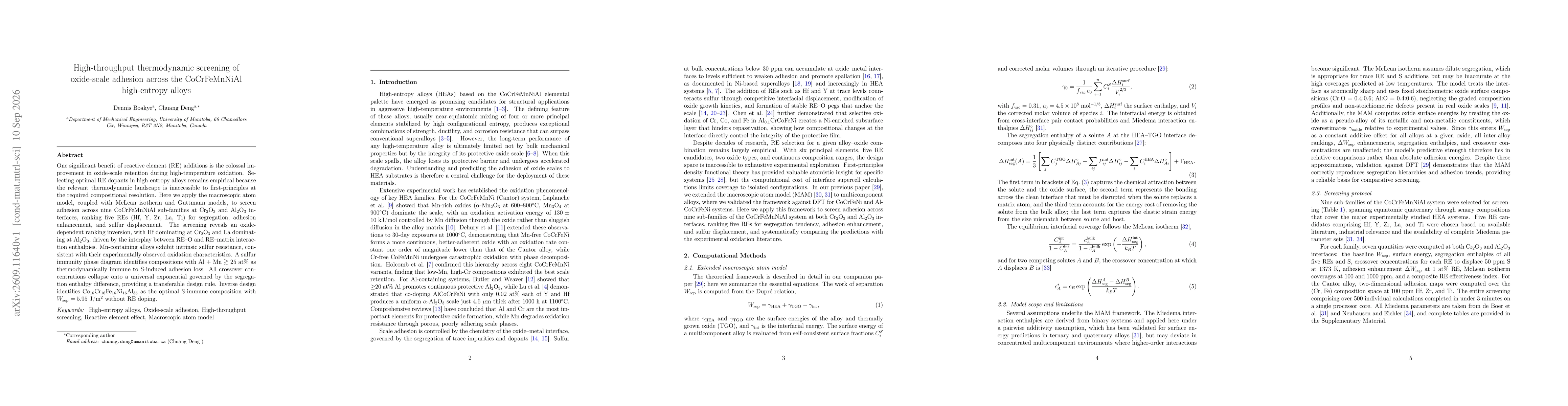 Thumbnail for High-throughput thermodynamic screening of oxide-scale adhesion across the CoCrFeMnNiAl high-entropy alloys